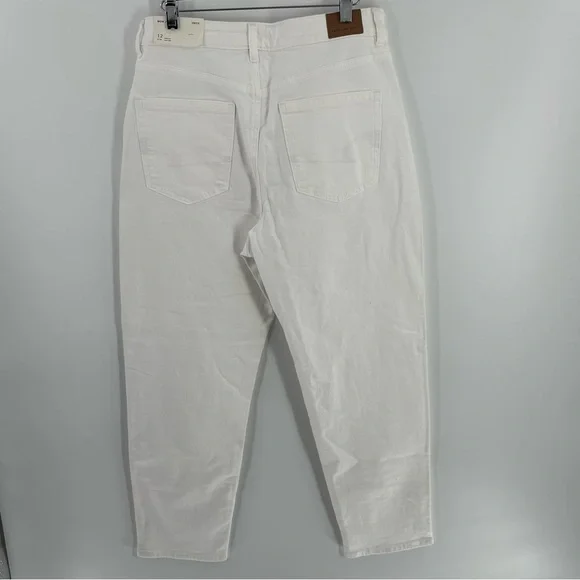 NWT American Eagle White Stretch Denim 5 Pocket Mom Jeans Casual Cotton Blend - Picture 7 of 13